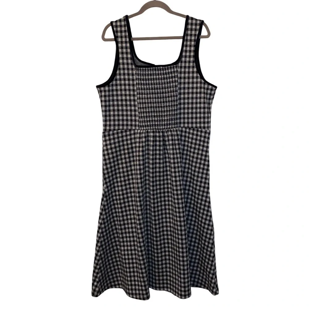 DRAPER JAMES RSVP Midi Gingham Print Sleeveless Flannel Dress BLK/WHT SZ XXL - Picture 6 of 7